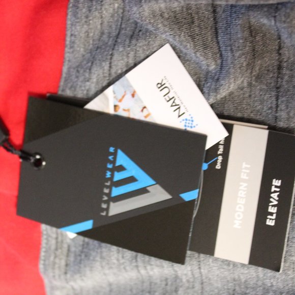 Leverwear heather grey flame red color block polo shirt Large NWT 3/$25 - Picture 10 of 13